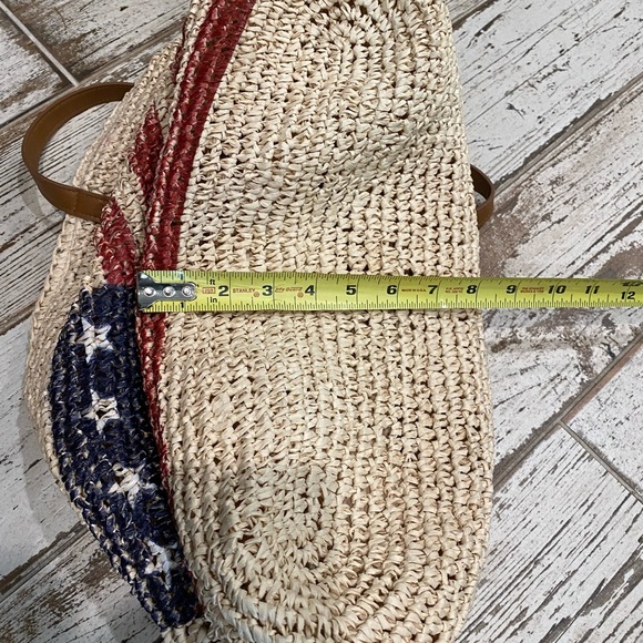 STRAW STUDIOS tote!🇺🇸patriotic and practical! Inside is fully lined w/pockets! - Picture 4 of 11